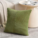 Fancy Homi 2 Packs Moss Green Big Decorative Throw Pillow Covers 24x24 Inch for Couch Bed Sofa, Rustic Farmhouse Boho Home Decor, Soft Corss Corduroy Patchwork Accent Square Cushion Case 60x60 cm by CozyNest Decor