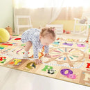 Kids Rugs for Playroom Washable, Educational and Fun Learning Rugs with ABC Alphabet Animals Shapes, Baby Toddler Children's Play Mat for Bedroom Classroom Nursery, 3x5 Feet, Beige and Pink by CozyNest Decor