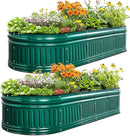 KING BIRD Raised Garden Bed Kit 2025 Upgraded Modular DIY Galvanized Planter Garden Box Outdoor for Gardening, Vegetables, Flowers, Elegant Roman Column Design, 71x24x24 in, Dark Green by GreenHaven Gardens