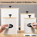 Kitchen Canisters for Countertop Set of 4 with Customizable Chalkboard Labels & Marker Pen - Big Iron Kitchen Canisters with Airtight Lids - Canisters Sets for the Kitchen - White Kitchen Canister Set by CozyNest Decor