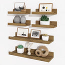 Axeman Picture Ledge Shelf, Floating Shelves for Wall Storage Set of 6, 16 inch Floating Wall Mounted Shelves, Wall Shelves with Lip for Living Room, Bedroom, Nursery, Bathroom, Kitchen, Rustic Brown by TinyTreasures Baby Boutique