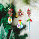 3 Pack Crystal Christmas Ornaments, Glass Rainbow Rhinestones Sun Catcher Prisms with Christmas Wreath Snowflake Bells,Suncatcher Hanging Crystal Pendants for Window Christmas Home Decor by GreenHaven Gardens