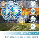 Solar Lights Outdoor Decorative, Solar Gazing Ball Mosaic Garden Stakes Decorative Waterproof Outdoor Lights for Pathway Yard Lawn Decoration (Blue) by CozyNest Decor