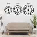LEIKE Large Wall Clock, 18.5" Silent Non-Ticking, Battery Operated, Oversized, Decorative Retro Black Metal Clock for Living Room,Farmhouse, Dinner Room,Indoor, Outdoor(47cm, Black Arabic Number) by CozyNest Decor
