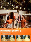 25Ft LED String Lights Outdoor, G40 Globe Patio Lights with 27 Shatterproof LED Bulbs, Waterproof Dimmable Hanging Light for Patio Wedding Bistro Party Yard Decor, E12 Socket Base, White Wire by GreenHaven Gardens