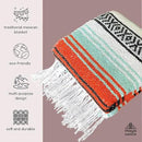 Traditional Handwoven Mexican Blanket, Large Falsa Serape - Soft & Durable - Vibrant Beach, Picnic, Yoga & Camping Mat - Lightweight Boho Throw 70"x50" (Sunset) by CozyNest Decor