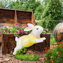 Braxio Bunny Decor Garden Outdoor Statues - Resin Large Leaping Bunny Decor Rabbit Statue Easter Decorations Garden Decor for Outside Yard 18.25 * 8.25 * 19 Inch by GreenHaven Gardens