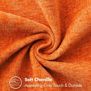 MIULEE Pack of 2 Fall Couch Throw Pillow Covers 20x20 Inch Bright Orange Farmhouse Decorative Pillow Covers with Stitched Edge Soft Chenille Solid Dyed Pillow Covers for Sofa Bed Living Room by CozyNest Decor