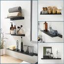 JOOM Metal Floating Shelf, 12" Black Shelf, Small Display Shelf for Wall Storage by CozyNest Decor