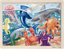 Melissa & Doug Under The Sea Ocean Animals Wooden Jigsaw Puzzle with Storage Tray (24 pcs) by TinyTreasures Baby Boutique