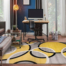 Rugshop Contemporary Abstract Circles Easy Maintenance for Home Office,Living Room,Bedroom,Kitchen Soft Area Rug 5' 3" x 7' 3" Yellow by TinyTreasures Baby Boutique