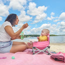 Bright Starts Pop 'N Sit Portable Booster, Indoor/Outdoor Use, Floor Seat with Feeding Tray, Pink, 6 Mos - 3 Yrs by TinyTreasures Baby Boutique