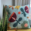MOCOFO Canvas Embroidered Throw Pillow Cover with Flower Spring Embroidery Craft Modern Simple Sofa Office Pillow Pillow Case (Flower, 18x18’’) by CozyNest Decor