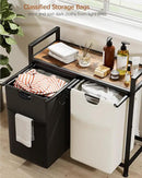 Lulive Double Laundry Hamper, Multifunctional Basket Organizer, 112L Laundry Sorter with Removable Bags and Fabric Handles, Large Top Shelf Laundry Bag for Bathroom, Dorm, Laundry Room by CozyNest Decor
