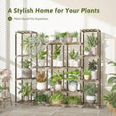 Large Plant Shelf 17 Pots Plant Stand Indoor Outdoor Tall Plant Rack Wood for Indoor Plants Multiple Plant Holder for Patio Balcony Garden Flower Stand Load-Bearing 600 LBS by GreenHaven Gardens