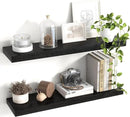 30 Inch Floating Shelves, 8 Inch Deep Floating Shelves for Wall, Hanging Shelf with Invisible Brackets, Deep Shelves for Bathroom, Bedroom, Living Room, Black, Set of 2 by CozyNest Decor