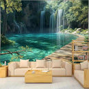 BSFHH Nature Tapestry Forest Tree Sea Cave Wall Hanging, Stream Through Rainforest Landscape Wall Art Tapestry for Bedroom Living room (Waterfall, 110" × 87", Unframed) by CozyNest Decor