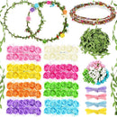 Syhood Rose Style Crowns Making Kit, 168 Pcs Parts, Make Your Own Flower Crown Wreath Headbands and Bracelets Craft Kit Hair Accessories Handmade DIY Floral Crown Garland Kit Presents for Party by TinyTreasures Baby Boutique