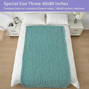 Bigacogo Chunky Knit Throw Blanket for Couch, 40x80 inches, 100% Hand Knitted with Thick Jumbo Chenille Yarn, Cozy Soft Large Rope Knot Cable Crochet Blankets for Sofa Bed Living Room, Light Teal by CozyNest Decor