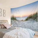 HVEST Ocean Beach Tapestry Wall Hanging, Sunset Seabird and Beach with Grass Wall Hanging Tapestry Natural Landscape Tapestry for Bedroom Living Room Dorm Decoration Wall Decor, 80x60 Inches by CozyNest Decor