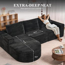 Modular Sectional Sofa with L-Shape Chaise,Cloud Sectional Modern Sleeper Couch with Deep Seat,Sponge Compression Sofas No Assembly Required(Plush Corduroy Fabric) 1PCS by CozyNest Decor