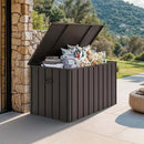 PURPLE LEAF Outdoor Deck Box 160 Gallon Waterproof Lockable Storage Box Container with Lid Deck Organization for Patio Cushions Side Table Pool Accessories Garden Tools, Brown by CozyNest Decor