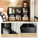 6 Cube Storage Organizer, Black Bookshelf with Storage, 2 Tier Storage Cubes, Freestanding Storage Organizer with Shelves for Living Room, Study by CozyNest Decor