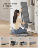 SONGMICS MAZIE Collection - 43 Inches Folding Storage Ottoman Bench, Ottoman Foot Rest, End of Bed Bench, Storage Chest, Load 660 lb, for Living Room, Bedroom, Entryway, Light Gray ULSF77G by CozyNest Decor
