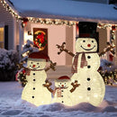 4FT Pop-Up Snowman Family, Pre-Lit Holiday Decoration Sign with 270 LED Lights, Customized Placement Holiday Display for Indoor, Outdoor by CozyNest Decor