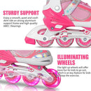 Nattork Blade Roller Skates for Boys with Light Up Wheel, Outdoor & Indoor Illuminating Black Inline Skates for Boys Little Kids Toddler Ages 5-8 4 5 6, Beginners by TinyTreasures Baby Boutique
