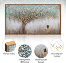 Aurlan Tree of Life Hand Painted Framed Wall Decor(40"x20"), Large Abstract Girl under Tree Oil Painting Canvas Artwork, Modern Nature Landscape Art for Office Living Room Bedroom by CozyNest Decor