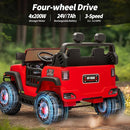 2 Seater Ride on Toy Car for Kids, 24V 4WD Ride-on Truck Kids Electric Car with Remote Control, 4x200W Motors - Red by TinyTreasures Baby Boutique
