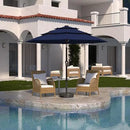 Kingdura 10ft 3-Tier Patio Umbrella, Outdoor Table Umbrella with Easy Crank & Tilt, 8 Reinforced Ribs, UV Protection for Deck, Pool, Market, Backyard (Navy blue) by GreenHaven Gardens
