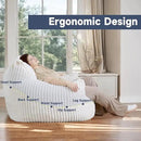 Oversized Bean Bag Chair for Adults, Giant Comfy Plush Boneless Bean Bag Couch with Filler for Kids - Reading Chair for Living Room, Bedroom & Dorm, Single Accent Chair Floor Lounger, Beige by CozyNest Decor