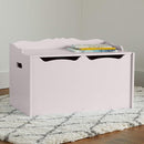 Amazon Basics Kids Toy Box, Wooden Organizer Storage Chest, Gray, 30" x 18" x 19" by CozyNest Decor