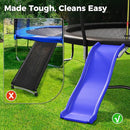Plastic Trampoline Slide for 8-16FT, Heavy Duty Outdoor Slide for Trampoline, Safe Trampoline Ladder for Kids 6+, 220 LBs Capacity, Blue by TinyTreasures Baby Boutique