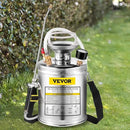 Happybuy 1 Gallon Stainless Steel Pump Sprayer, 12" Wand & 3FT Reinforced Hose, Pressure Gauge, Safety Valve & Adjustable Nozzle, Garden Weed Sprayer for Lawn, Gardening, Sanitizing by GreenHaven Gardens