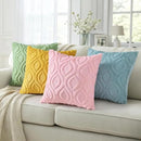 decorUhome Fall Throw Pillow Covers 16x16 Inch Set of 2, Soft Plush Decorative Faux Fur Aqua Solid Couch Pillow Covers, Accent Farmhouse Neutral Square Euro Pillow Cases for Sofa Bed Living Room by CozyNest Decor