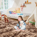 Ultra Soft Rug for Living Room, 8X10 Tie-Dyed Coffee Fluffy Shag Area Rug for Bedroom, Modern Shaggy Carpets Fuzzy Rug for Teens Dorm Nursery Home Decor Aesthetic, Upgrade Anti-Skid Durable by TinyTreasures Baby Boutique