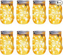 Mason Jar Solar Lights,8 Pack 30 LEDs Fairy Hanging Mason Jar Lights,Solar Lanterns for Outdoor Patio Party Garden Wedding Christmas Decor Lights(Mason Jars/Handles Included) by GreenHaven Gardens