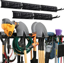 Garage Tool Organizer Wall Mount - 80 inches - Sturdy Storage Rack with Adjustable Hooks, Anti-Rust - Easy Installation, 500lbs Capacity - Garden Tool Organizer (05 Racks & 10 Hooks) by GreenHaven Gardens
