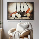 Elephant Stock Golf Sets Wall Art - Horizontal Framed Canvas - 1-Piece Mancave Wall Decor - Photography Sports Canvas Print - Yellow and Brown Decor for Wall - 37" X 25" by CozyNest Decor