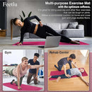 Extra Thick Exercise Yoga Mat with Strap - 2/5 Inch (10MM), Non-Slip Workout Mat for Yoga, Pilates, and Floor Exercises by TinyTreasures Baby Boutique