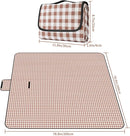 Picnic Blanket Waterproof Beach Rug 80''x80'' Picnic Mat Washable Lightweight with Handle Coffee Checkered for Hiking Travelling Outdoor Camping,Parks by TinyTreasures Baby Boutique
