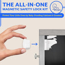 Eco-Baby Magnetic Cabinet Locks for Babies - Keyless, White, 20 Pack and 3 Keys by TinyTreasures Baby Boutique
