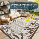 COCOER Outdoor-Rug 6x9 ft Waterproof Reversible Outdoor Plastic Straw Rug RV Indoor Outdoor Carpet Quick Dry Patio Rug Camping Mat for Balcony Backyard Picnic Beach-Brown&Beige by CozyNest Decor