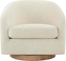 CHITA Swivel Accent Chair Set of 2, FSC Certified Upholstered Fabric Barrel Chair for Living Room, Fully Assembled, Cream by CozyNest Decor
