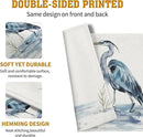 Coastal Placemats Set of 4 Summer Ocean Heron Place Mats 12x18 Inch Nautical Beach Sea Bird Pelican Table Mat Heat Resistant Non Slip Washable Linen Fabric Kitchen Dining Placemat by CozyNest Decor