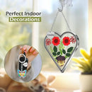 KY&BOSAM Heart Suncatcher Grandma Gifts Glass Butterfly Suncatchers for Window Pressed Flower Between Heart in Glass Metal Engraved Charm Gift for Women Mother's Day Valentine's Birthday Christmas by GreenHaven Gardens