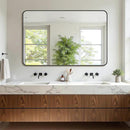Bathroom Mirror 55" x 36", Large Rectangle Wall Mirror, Black Metal Frame Wall Mounted Mirrors for Bathroom, Vanity, Bedroom, Entryway Decor(Horizontal/Vertical) by CozyNest Decor